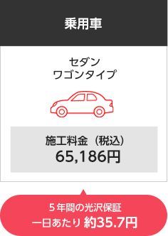 乗用車 セダン・ワゴンタイプ 施工料金（税込）65,186円